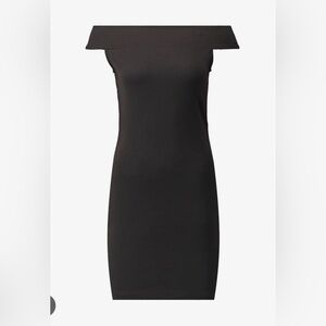 ASOS Petite Black Off-Shoulder Dress